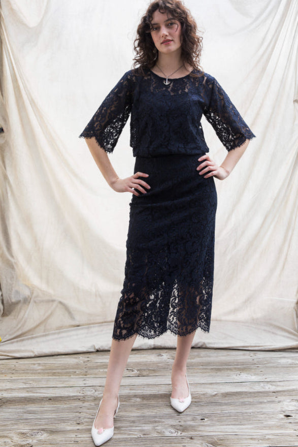 navy lace