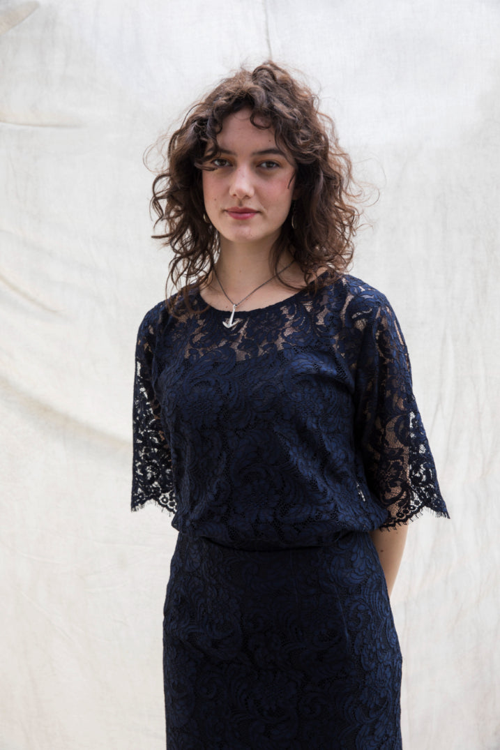 navy lace